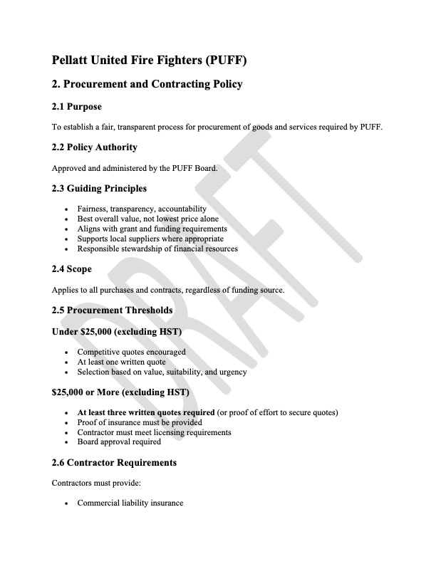 PUFF Procurement Policy 1